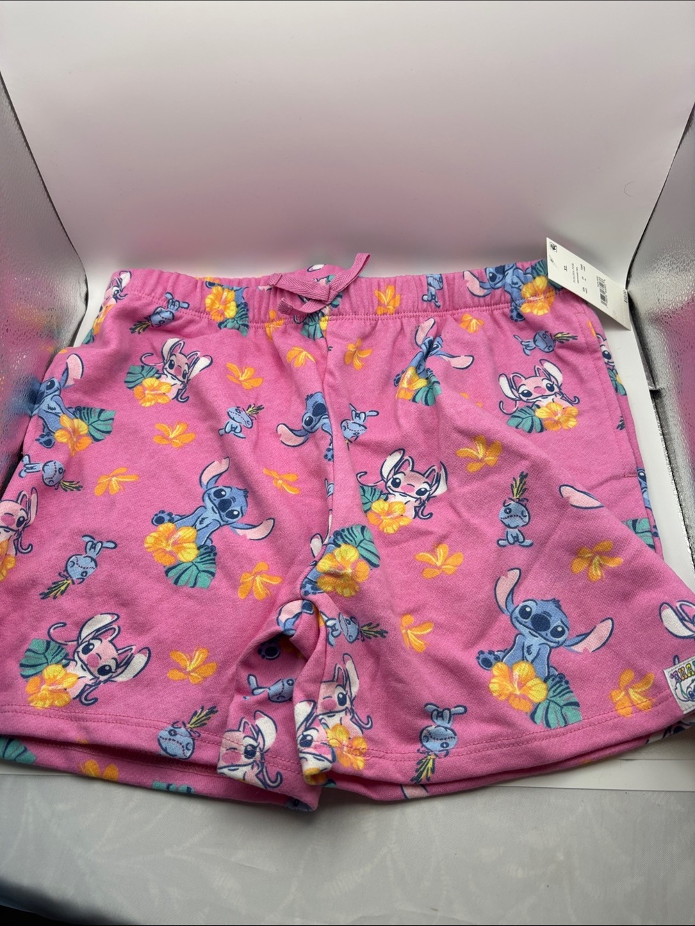 Girls' Pink Lilo & Stitch Floral Shorts Pajama Bottoms
